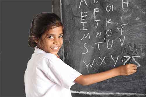 Girl writing ZZ